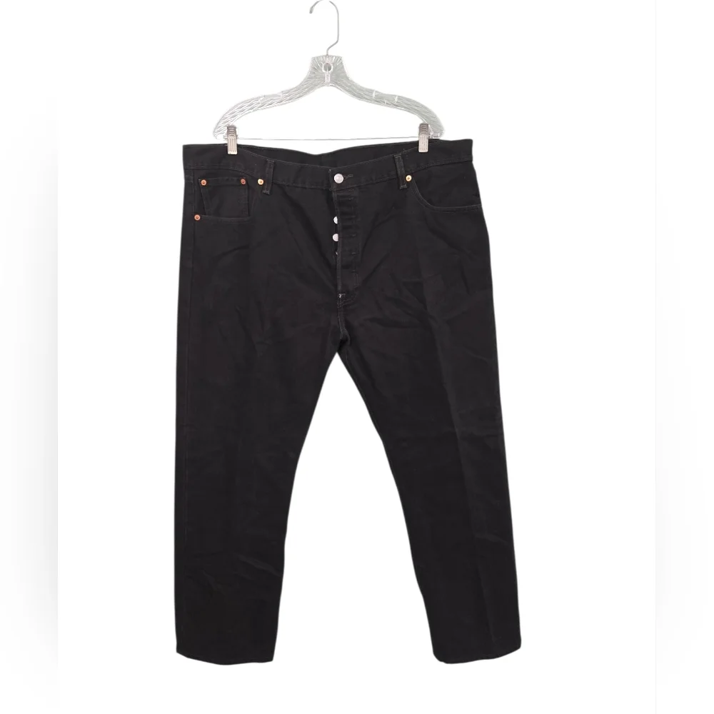 Levi's 501 Button Fly Men's Black Jeans 42x30 Straight Leg‎ Streetwear